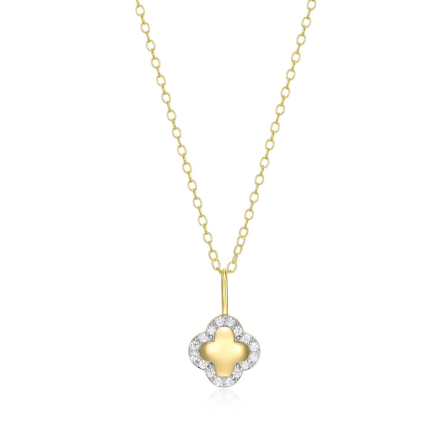 Lab-Diamond Four Leaf Clover Pendant