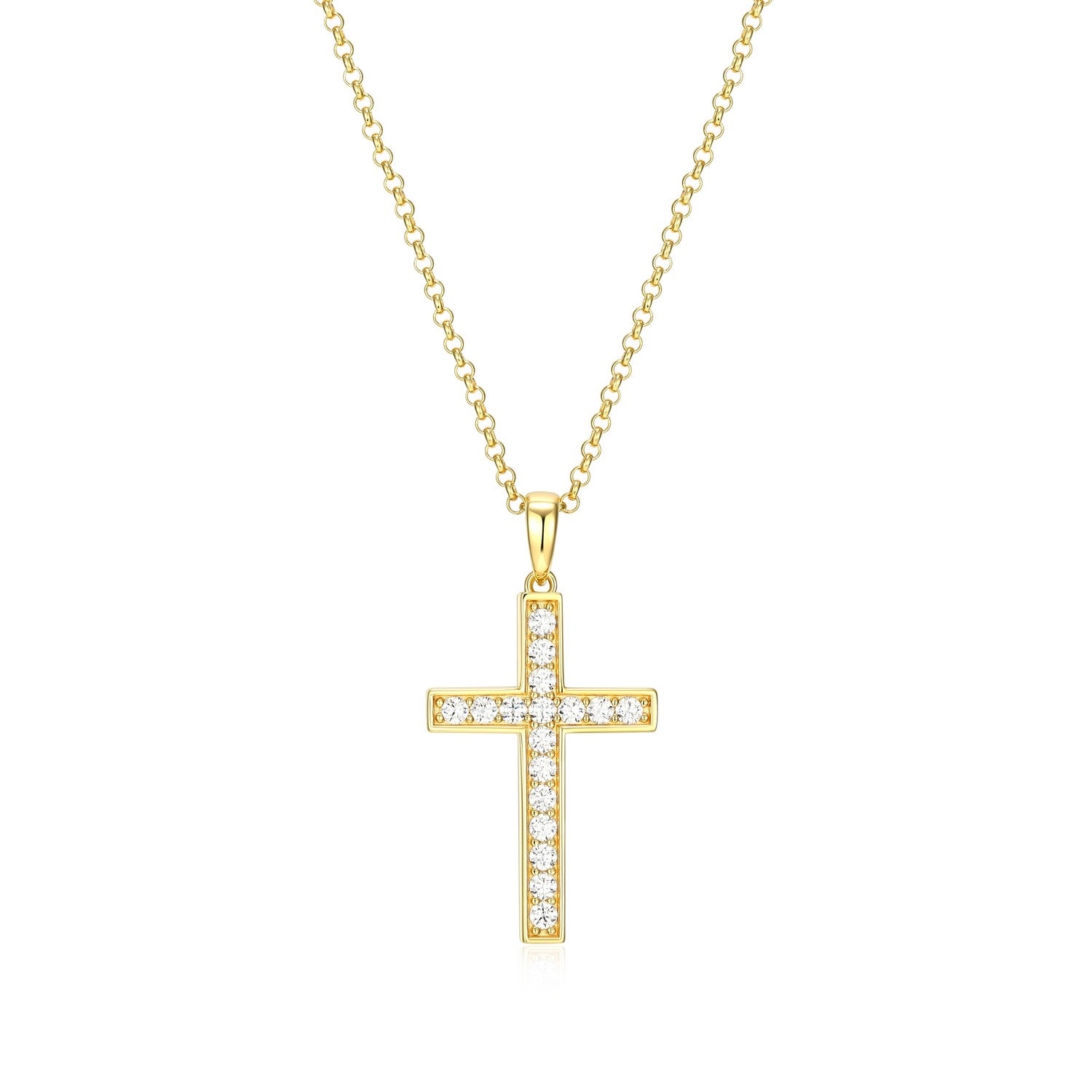 Gleam Cross Pendant in Gold-Plated Sterling Silver by Charles Garnier