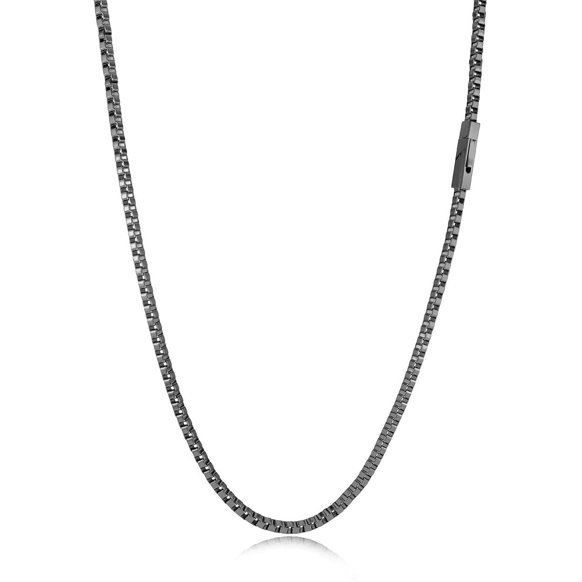 3mm Square Box Chain in Matte Black