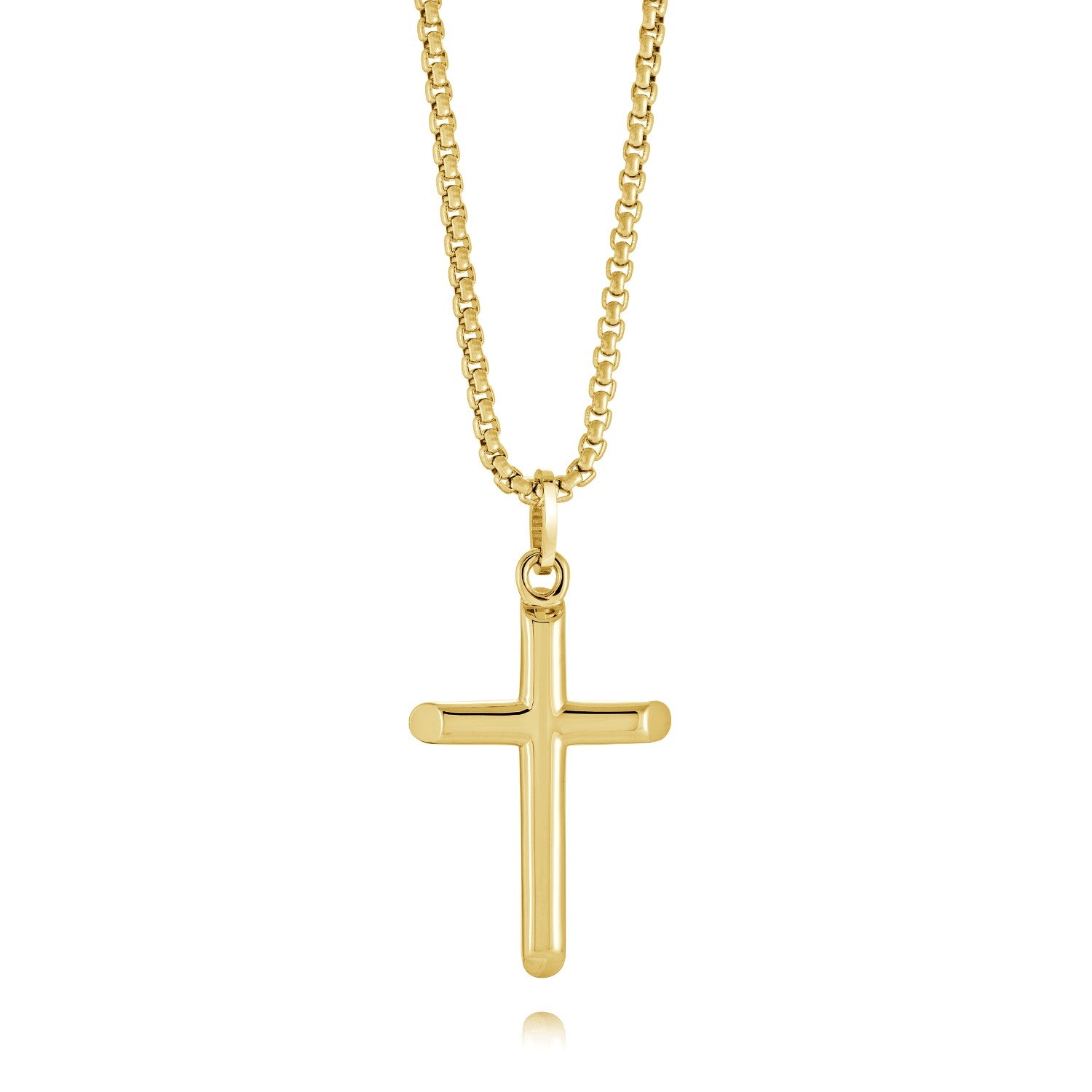 Italgem Steel Gold Ion-Plated Cross Pendant