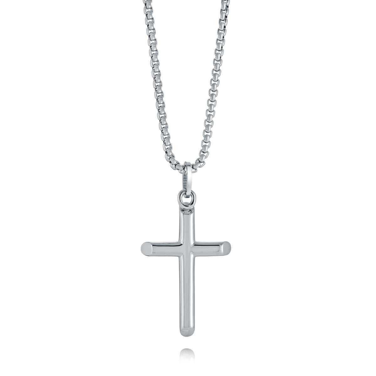 Italgem Steel Polished Cross Necklace