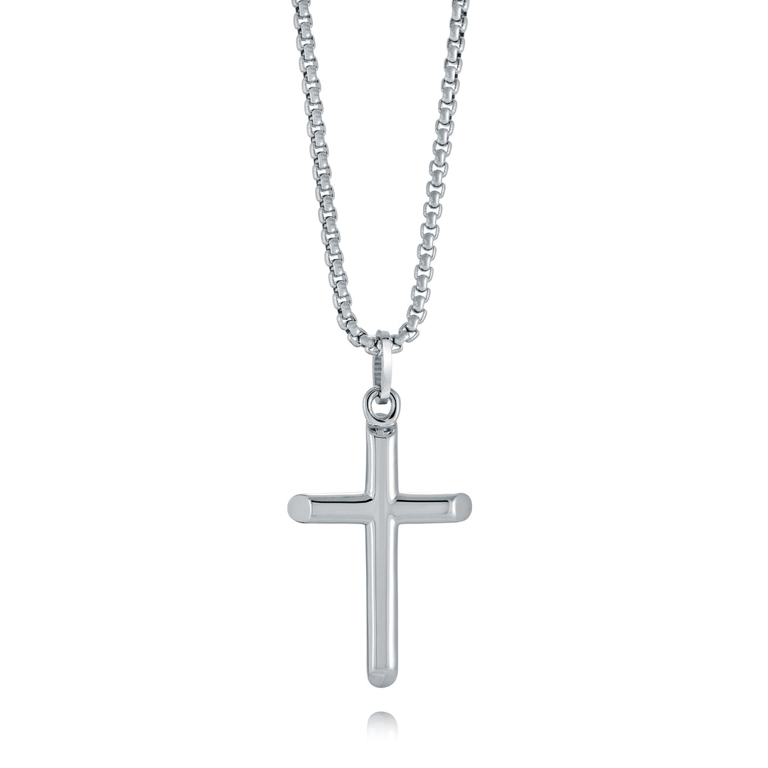 Italgem Steel Polished Cross Necklace