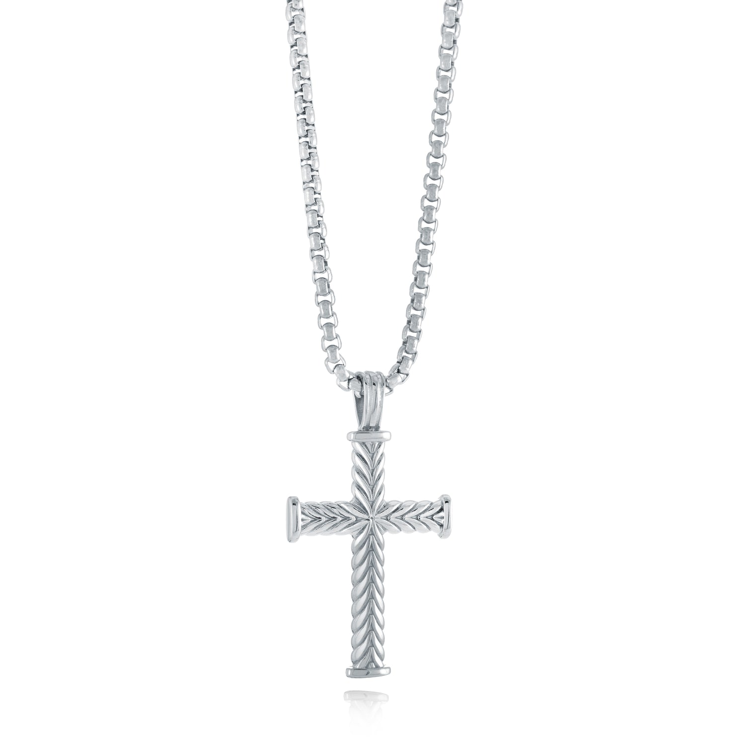 Polished Chevron Cross Pendant