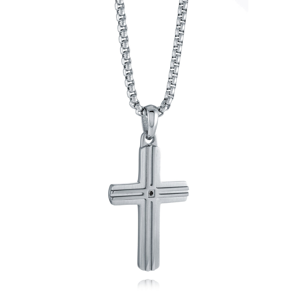 Groove Pattern 40MM Cross Pendant