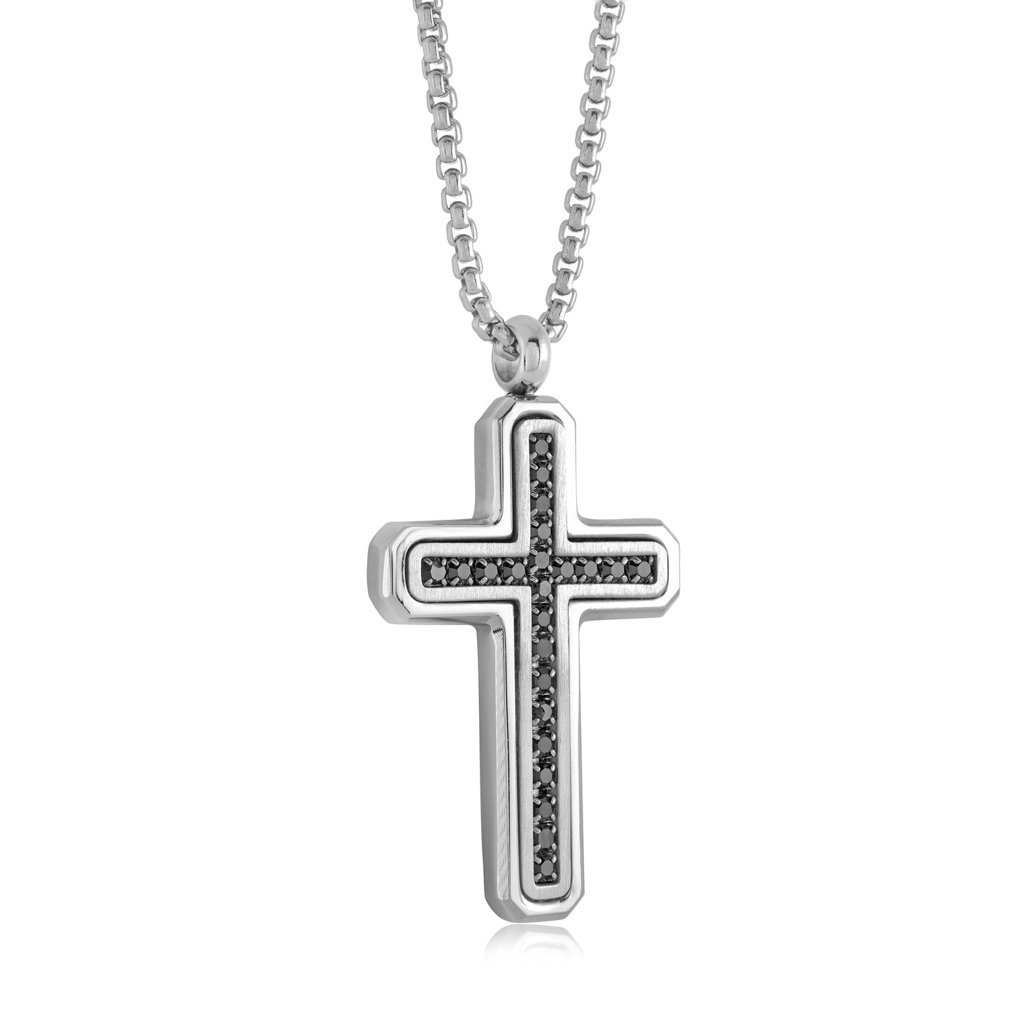 Black CZ Cross Pendant