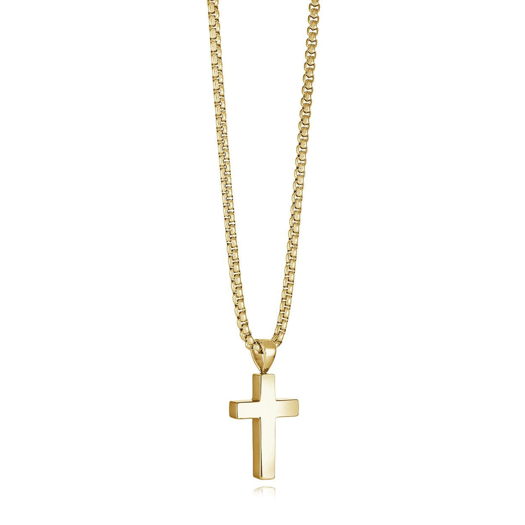 Matte Cross Pendant, GP, 18x12MM