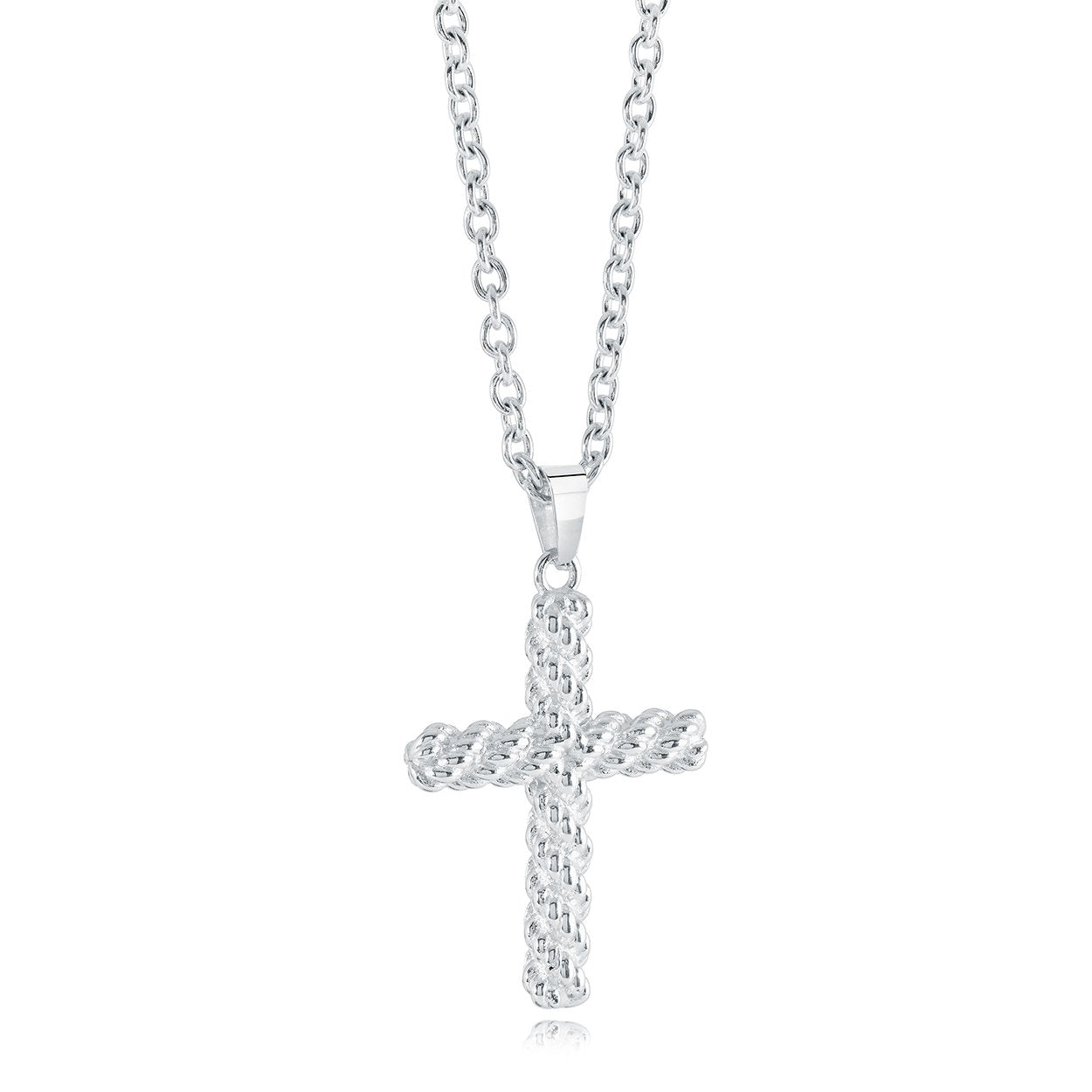 Weave Pattern Cross Necklace