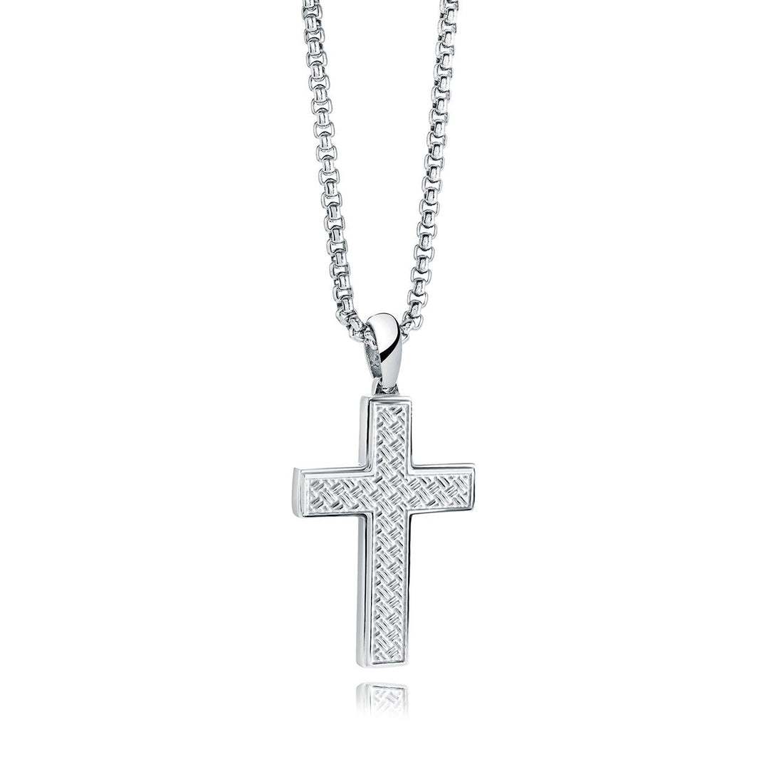 Weave Center Stainless Steel Cross