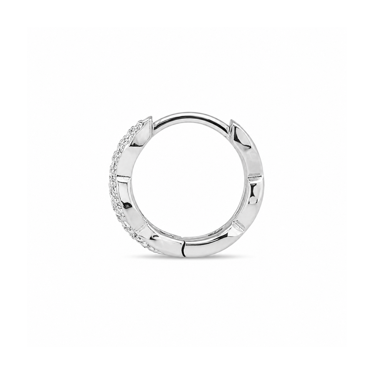 Repeating Infinity Pattern Huggie Hoop Earrings