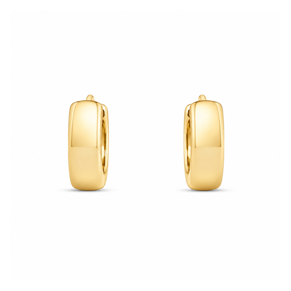High Polish 11mm Huggie Hoop Earrings, Gold-Plated