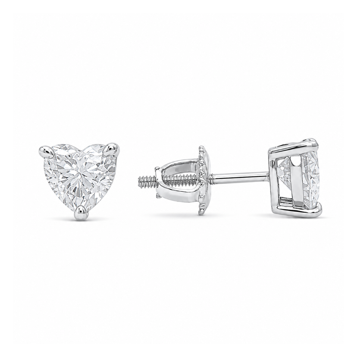 Heart Moissanite Stud Earrings
