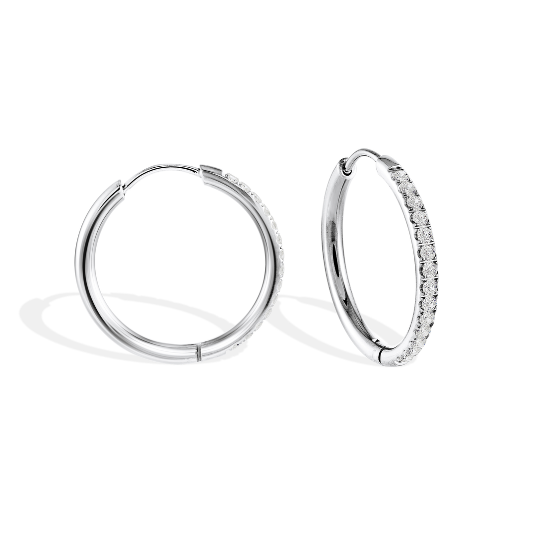 Veloria 22MM CZ Eternity Hoop Earrings