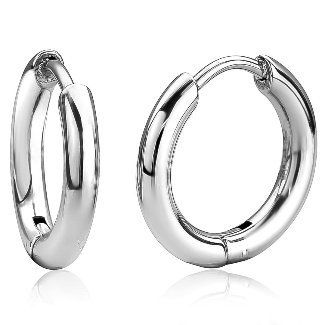 15MM Polished Huggie Hoop Earrings