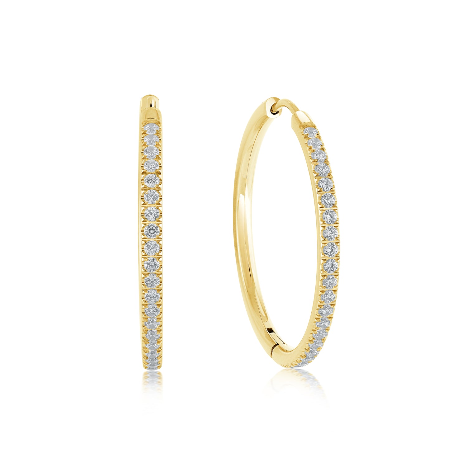 Italgem White CZ Eternity Hoop Earrings.
