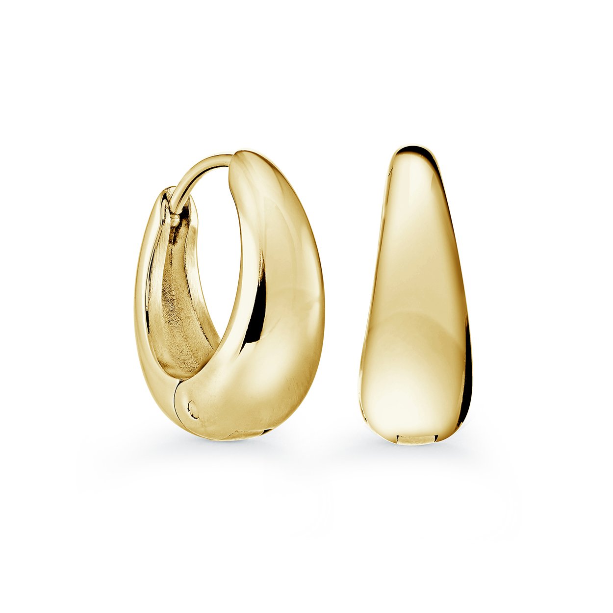 Gold IP Graduated 15MM Hoop Earrings