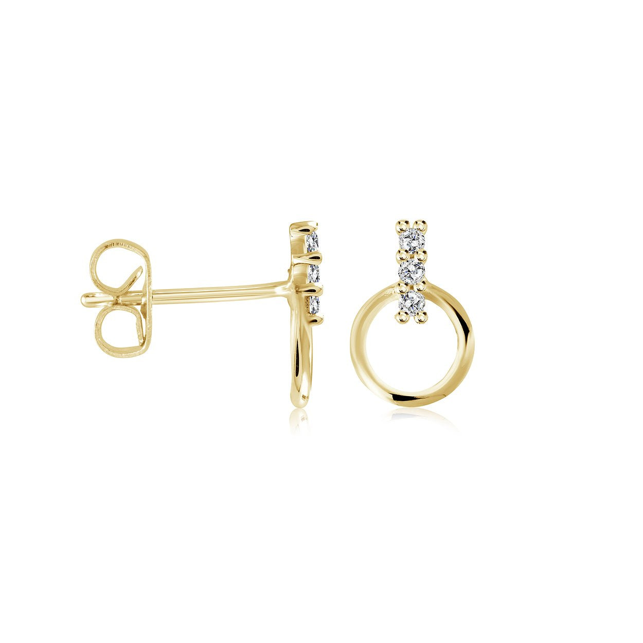 Italgem Bar & Circle Stud Earrings