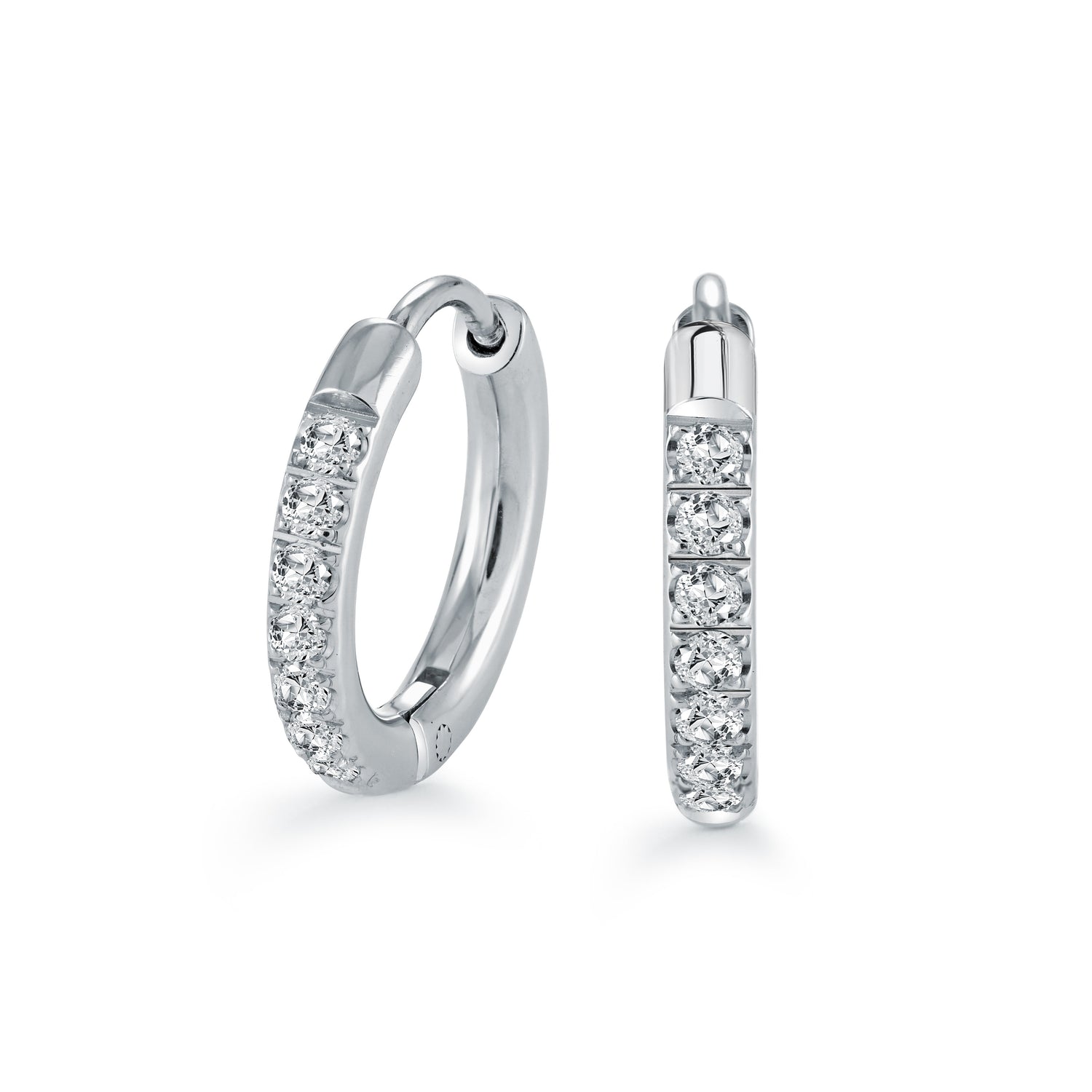 Children’s Stainless Steel 14mm CZ Huggie Earrings