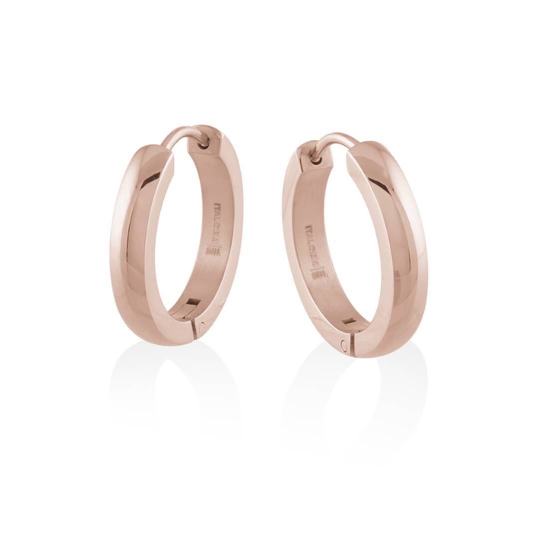Veloria Rose Gold IP Stainless Steel 17.5mm Huggie Earrings