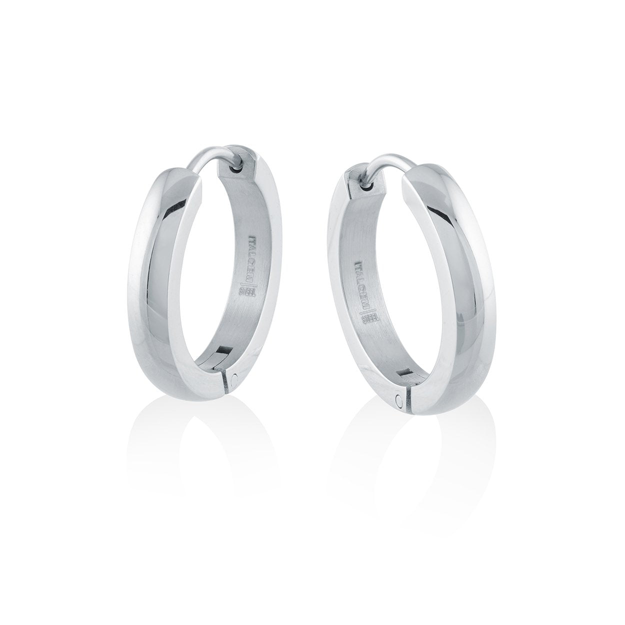 Veloria Stainless Steel Polished 17.5mm Hoop Earrings
