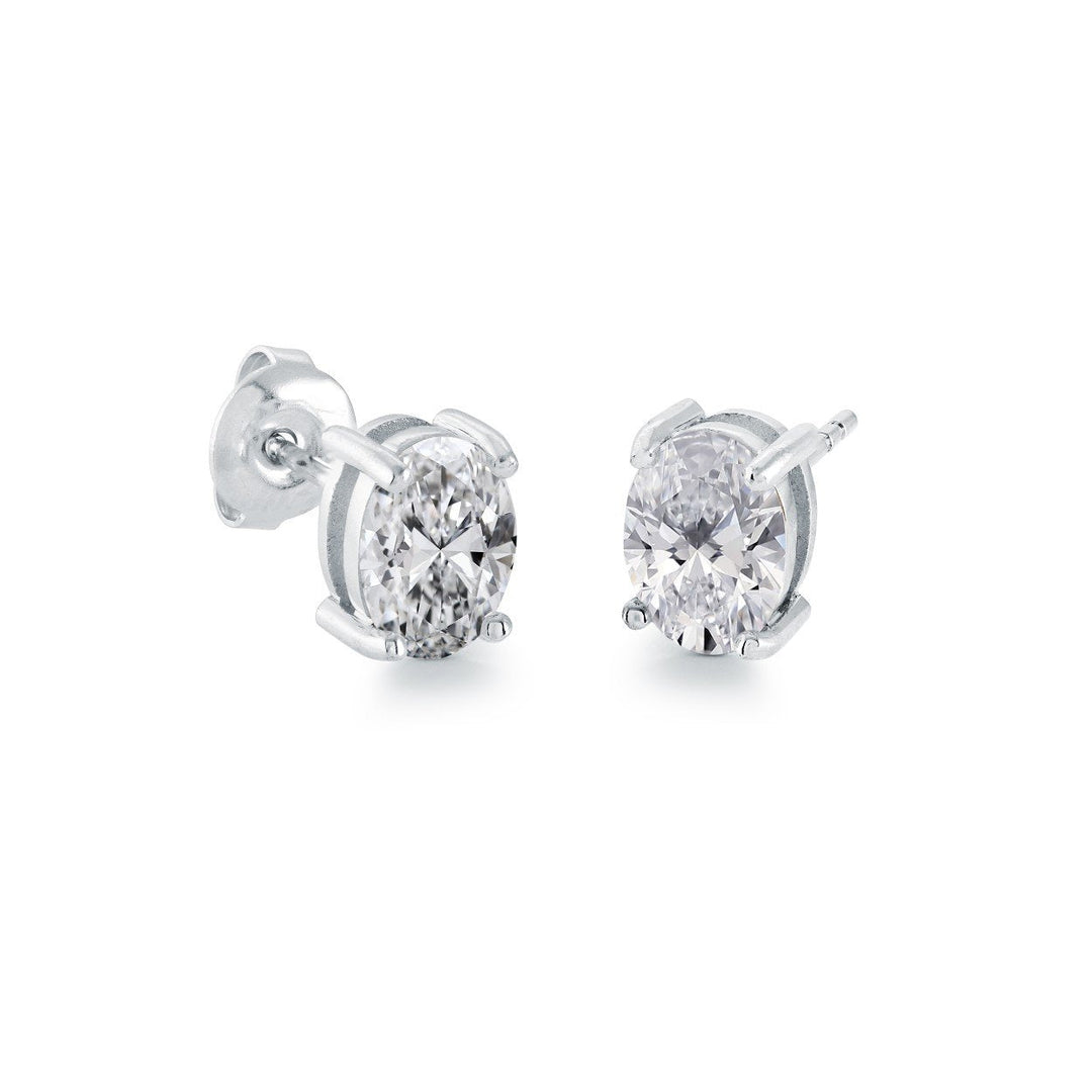 6MM Oval CZ Stud Earrings