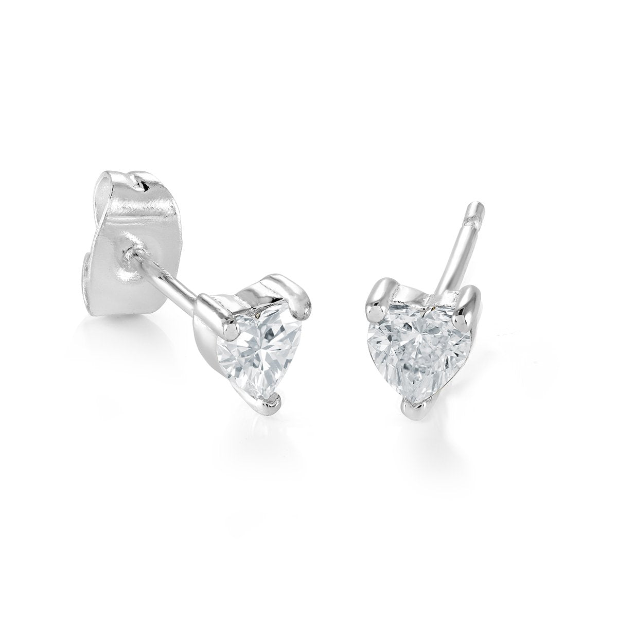 Children’s Stainless Steel CZ Heart Stud Earrings