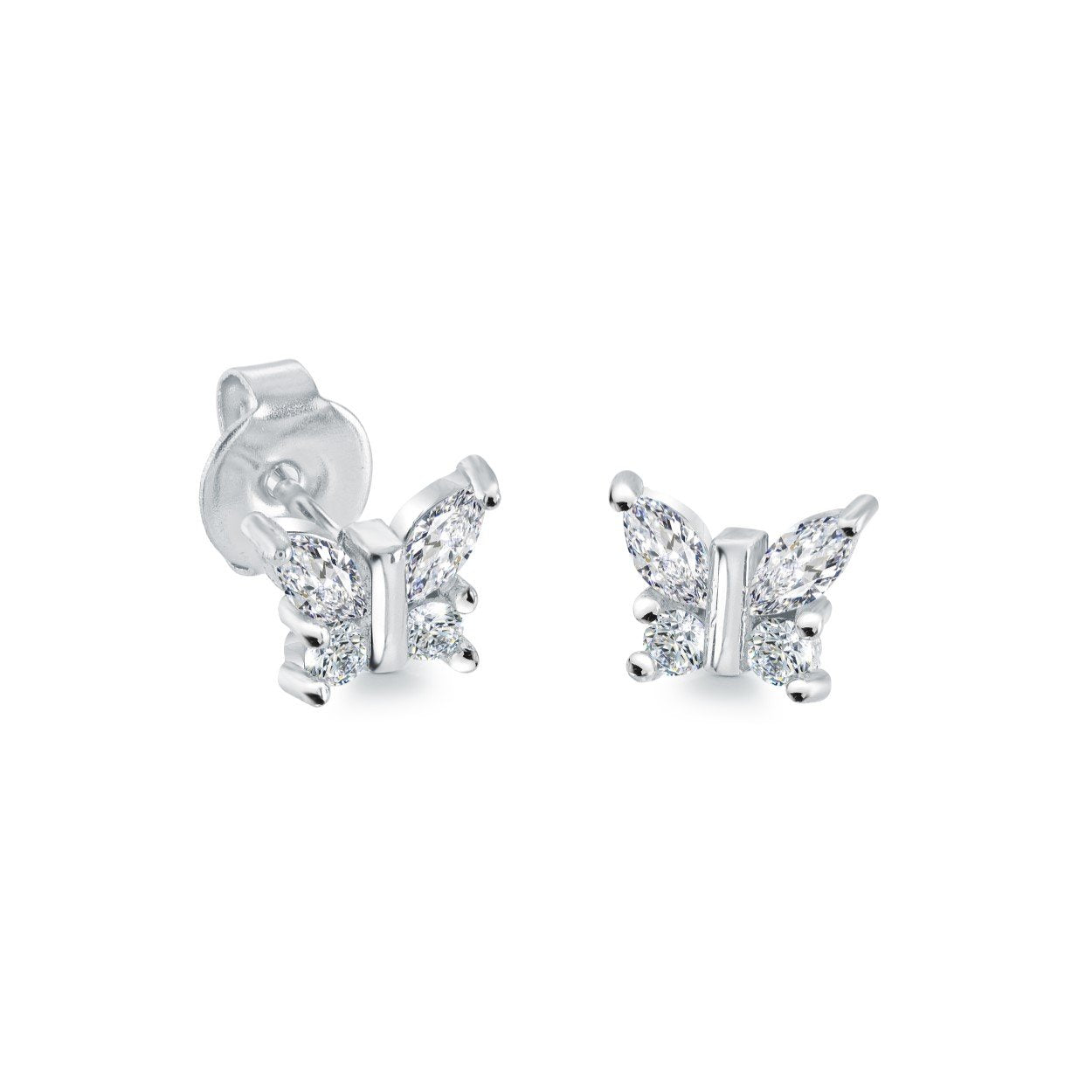 Childrens Stainless Steel Butterfly Stud Earrings