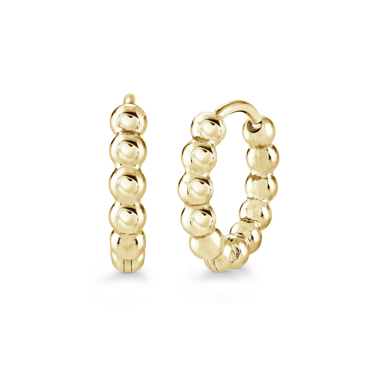 Children’s Gold IP 11mm Beaded Hoop Earrings