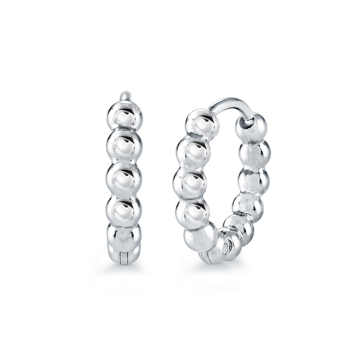 Children’s Stainless Steel 11mm Beaded Hoop Earrings