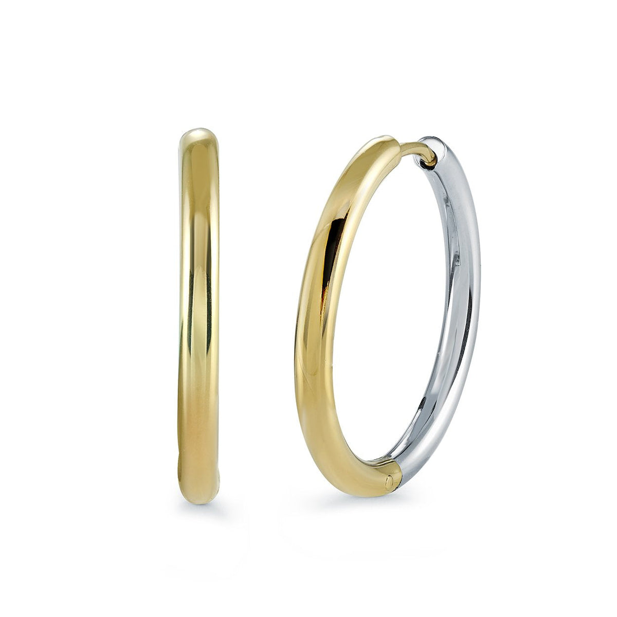 Two-Tone 25mm Huggie Hoop Earrings