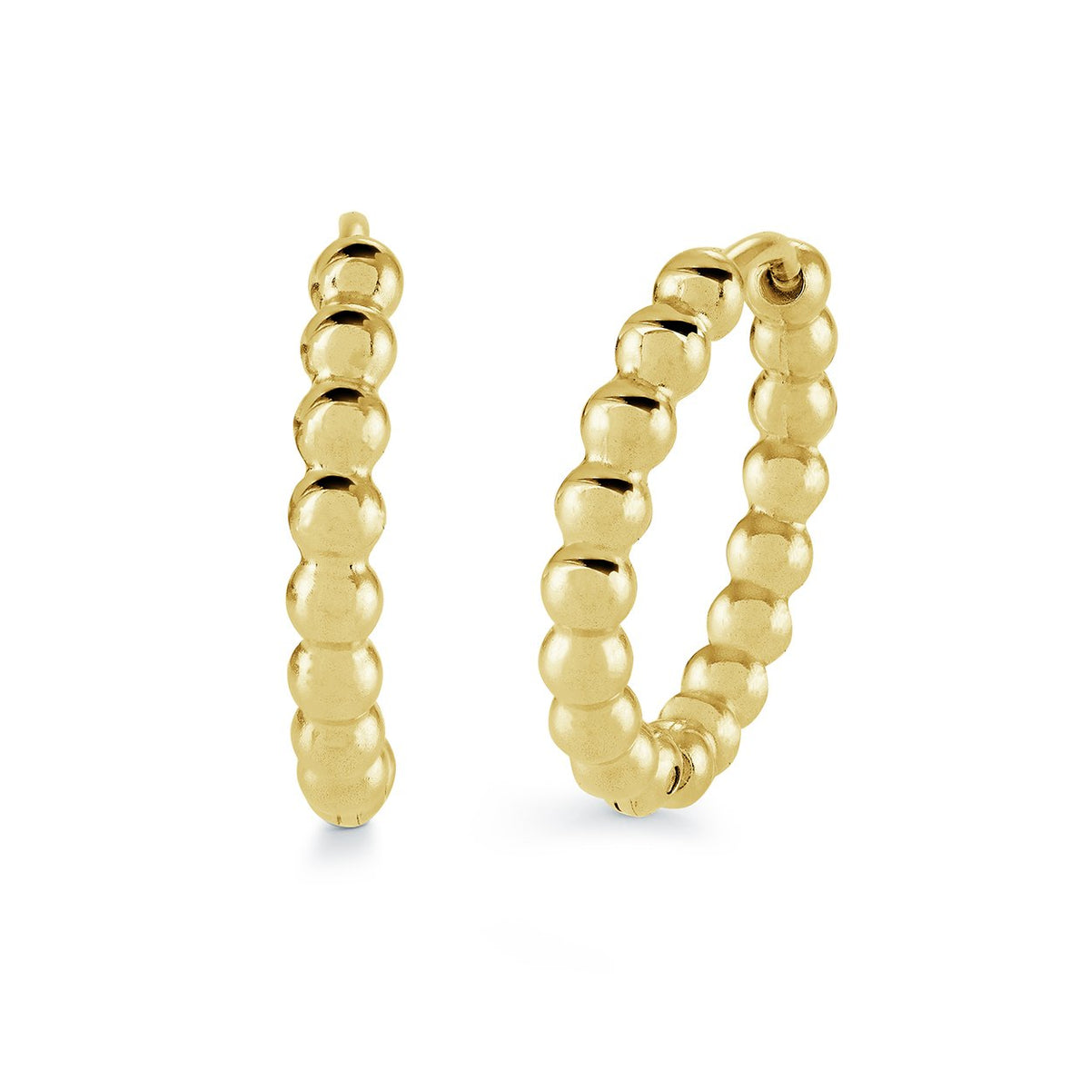 Beaded GP 16mm Huggie Hoop Earrings