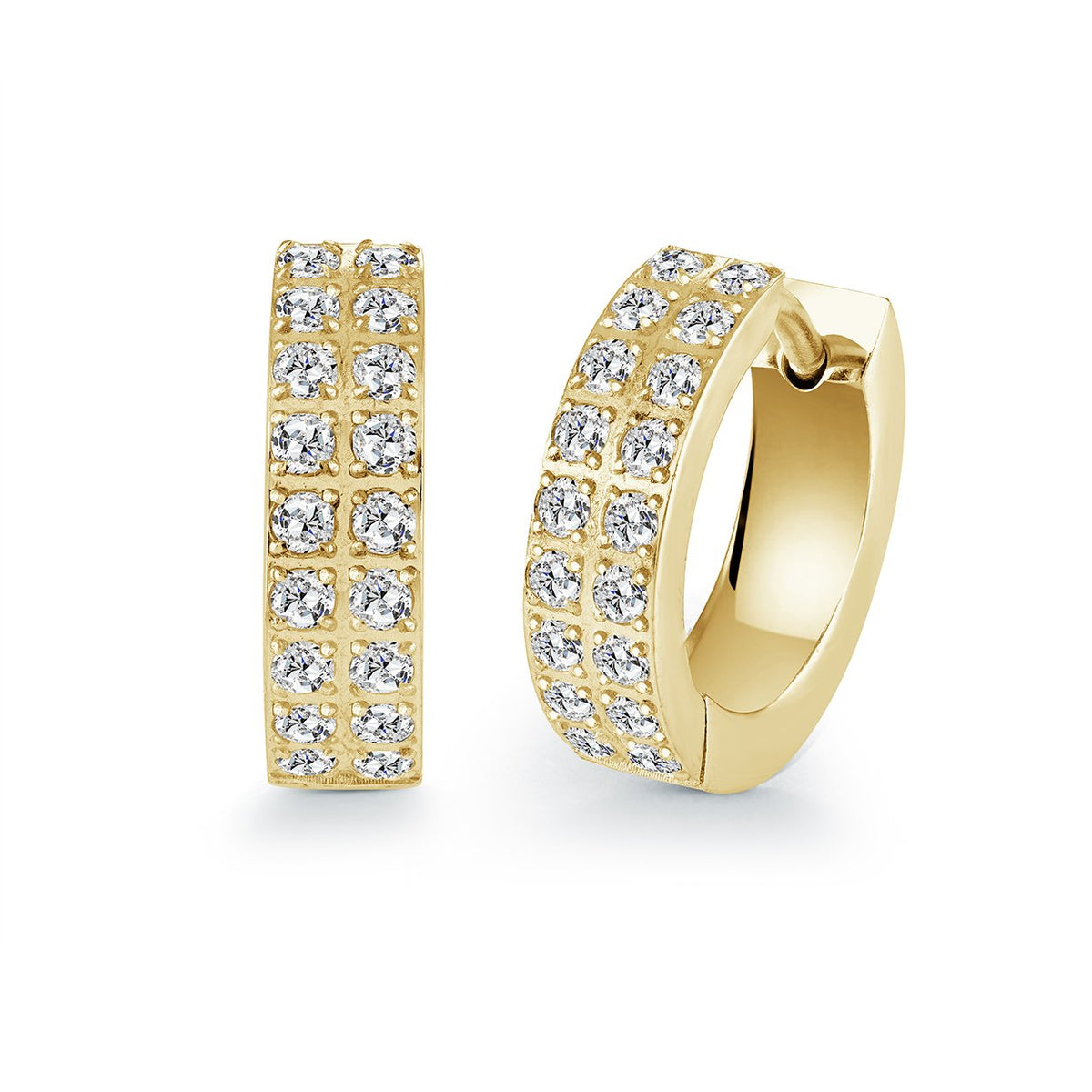 Gold-Plated 16mm Double Row CZ Huggies