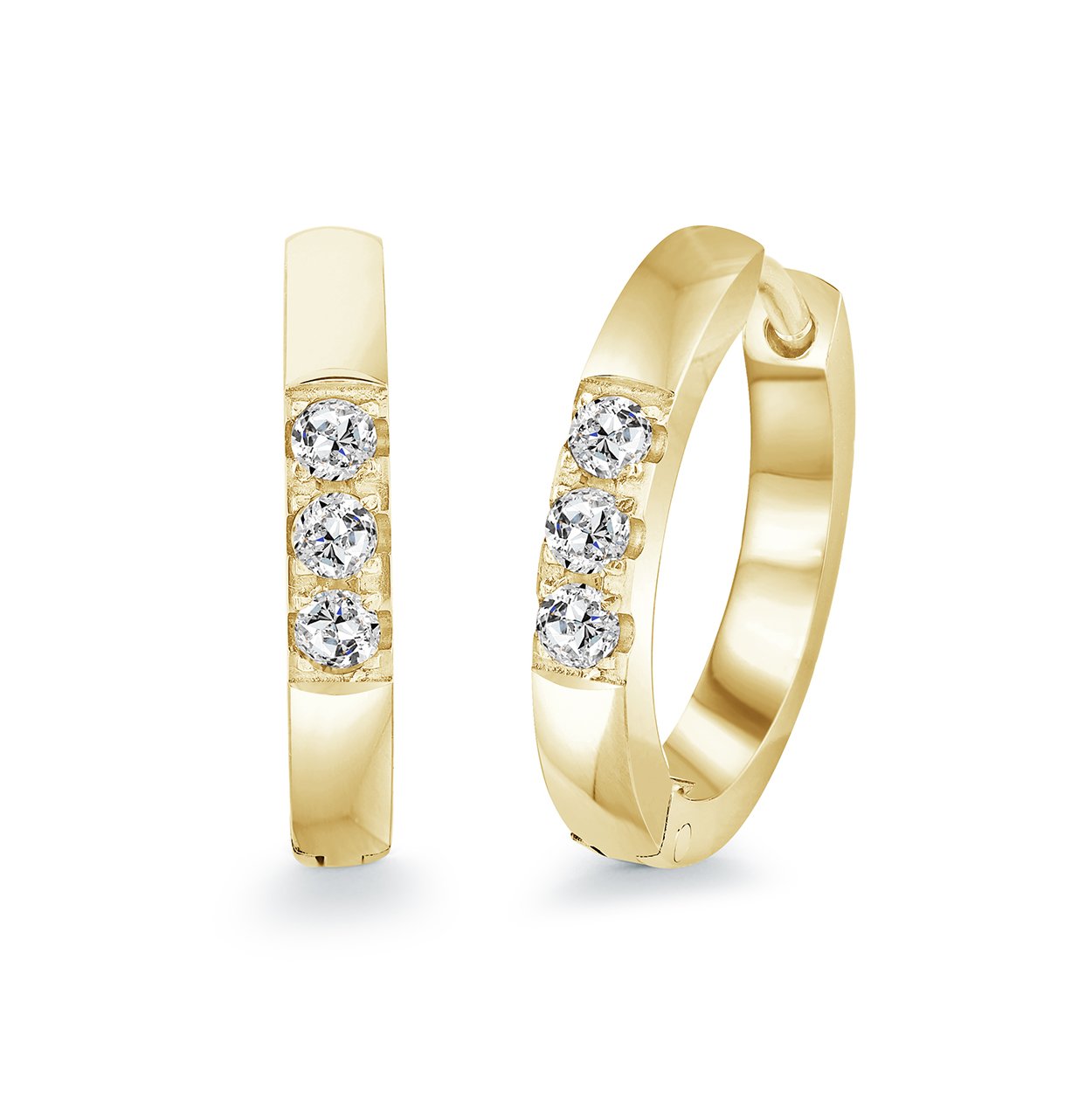 16MM Half-Eternity Huggie Hoop Earrings