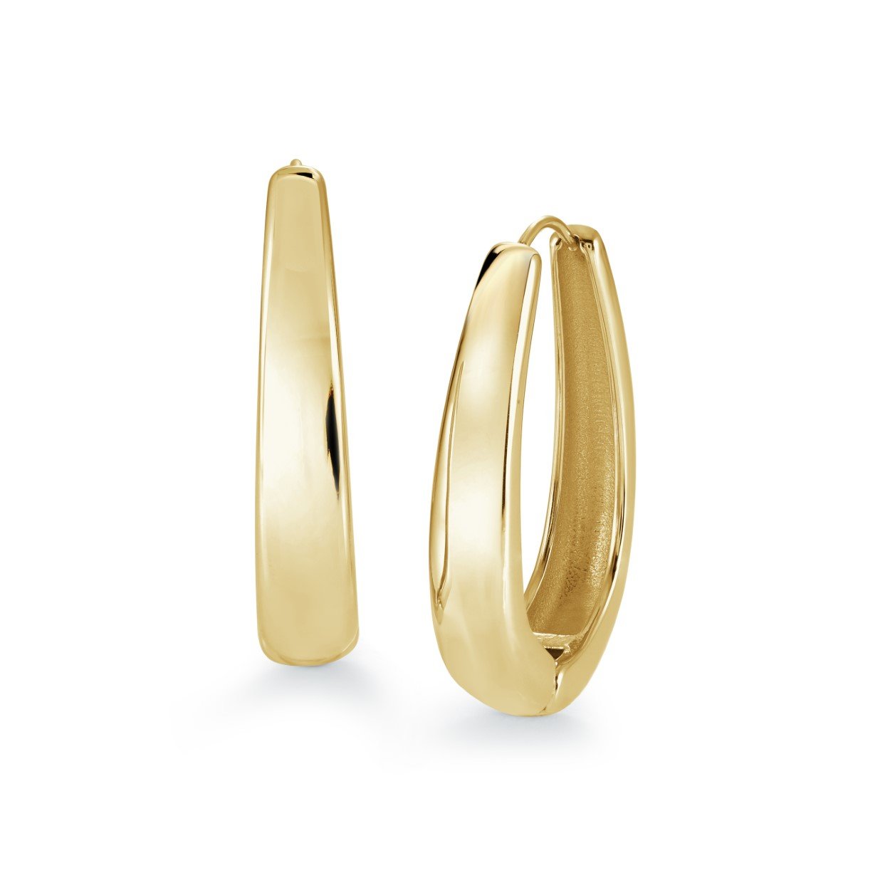 30MM GP Graduated Oval Hoop Earrings