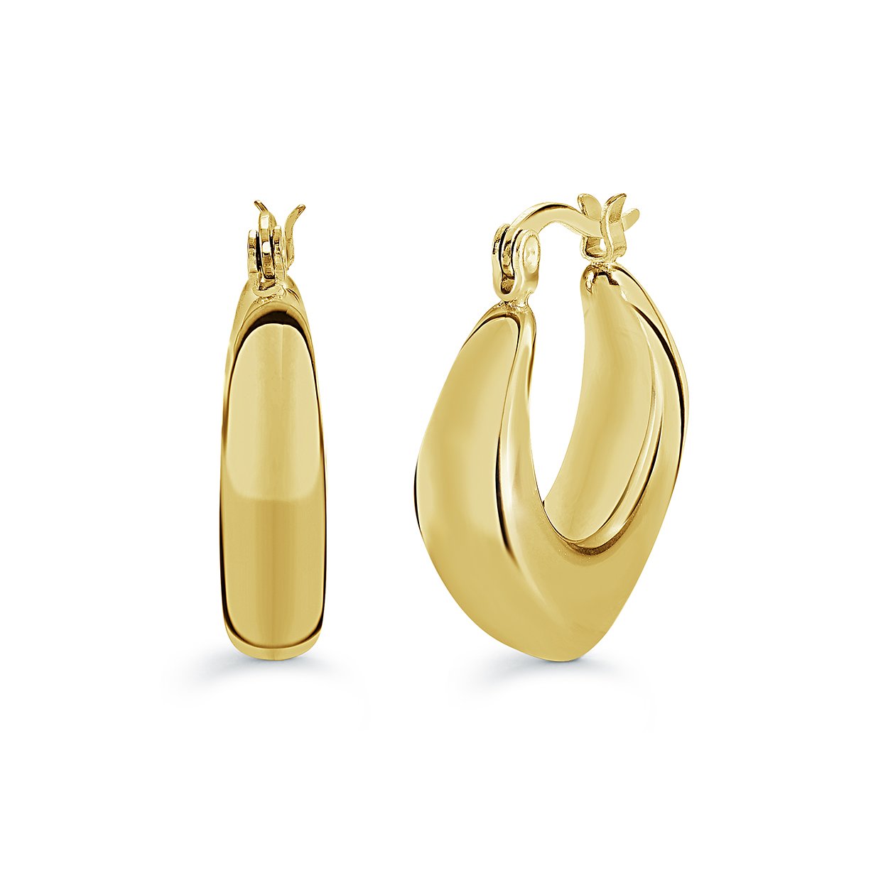 22MM GP Offset Hoop Earrings