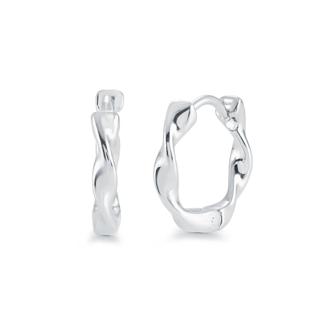 15MM Twisted Huggie Hoop Earrings