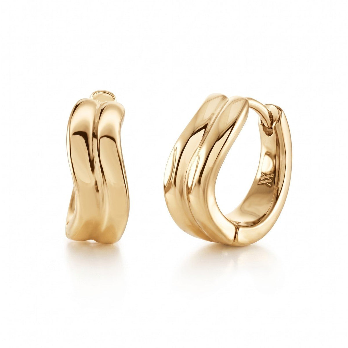 Curved, Wave GP 14mm Huggie Hoops
