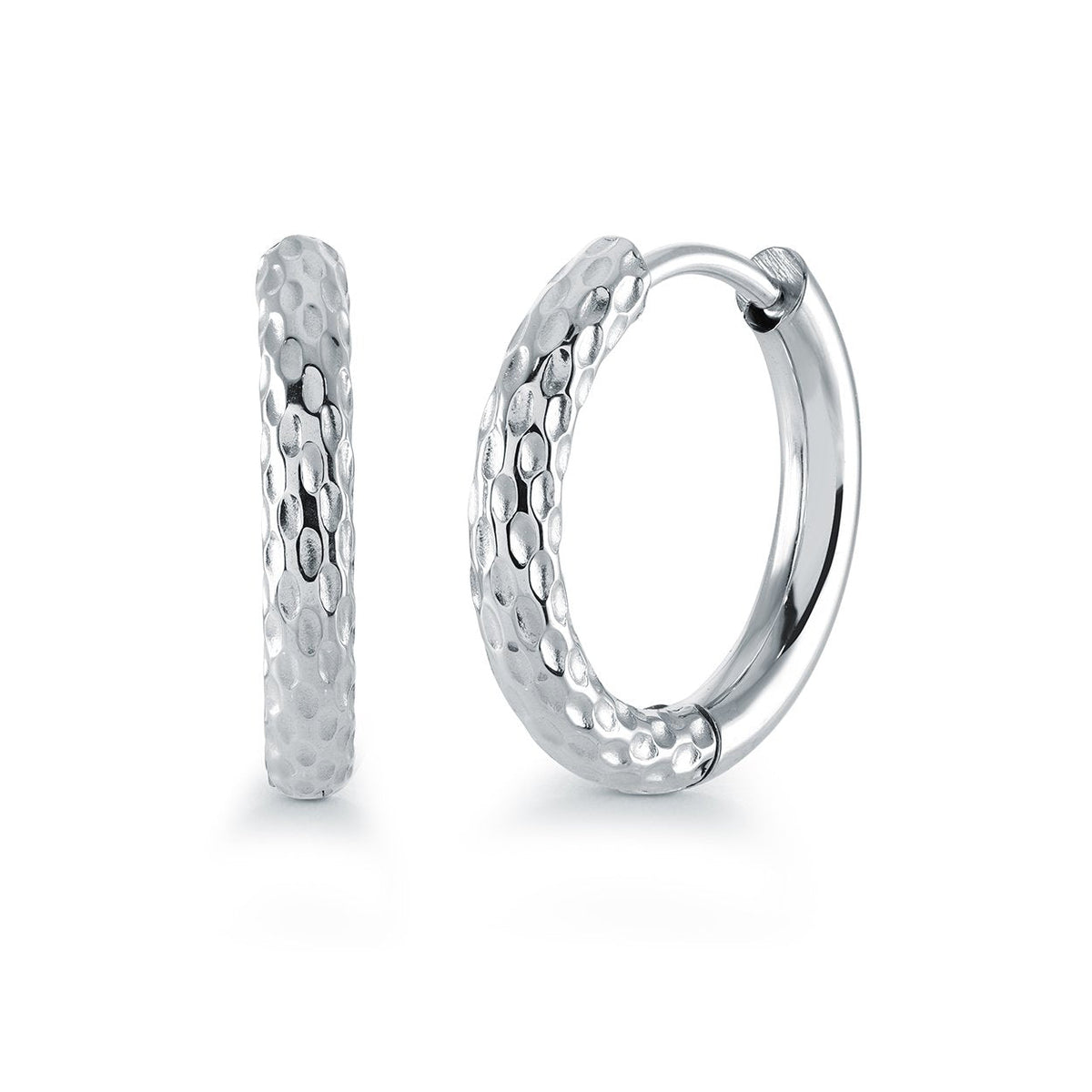 Half Hammered 17mm Huggie Hoops