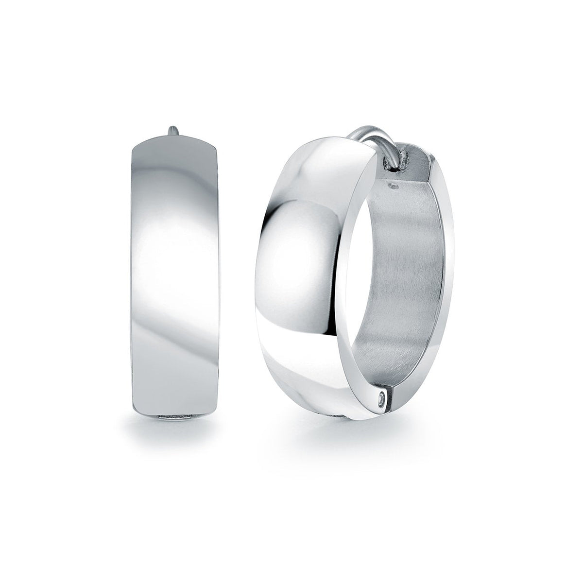 Rounded Edge 17.5mm Huggie Hoops