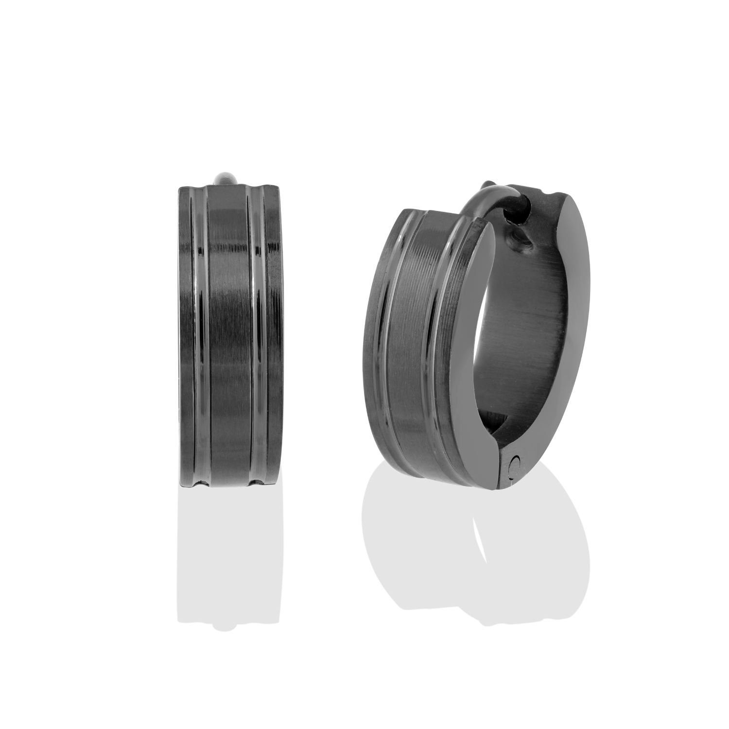 Italgem 13mm Black Huggie Earrings
