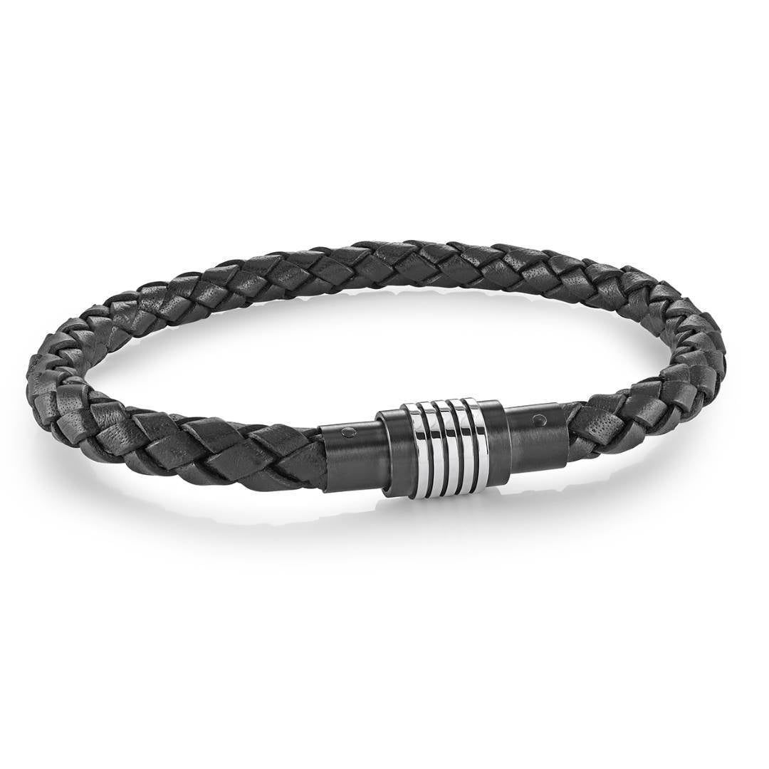 Black Braided Bracelet with Screw Down Clasp