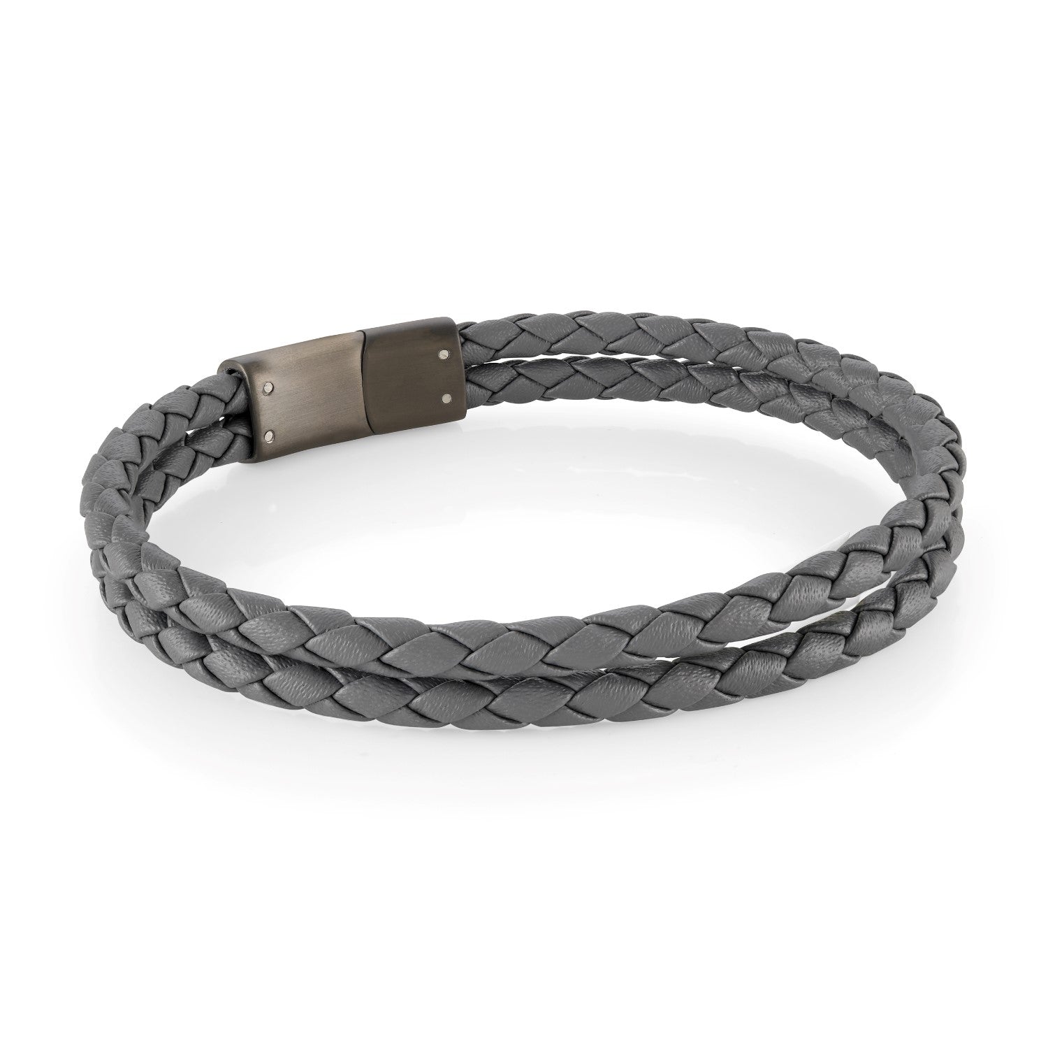 Italgem Steel Leather Bracelet