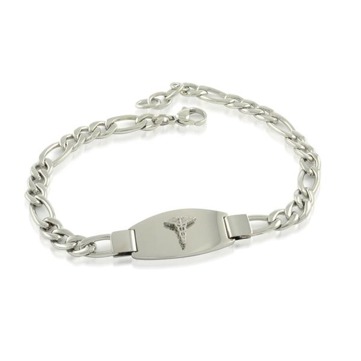 Medical Bracelet with Figaro Link Bracelet