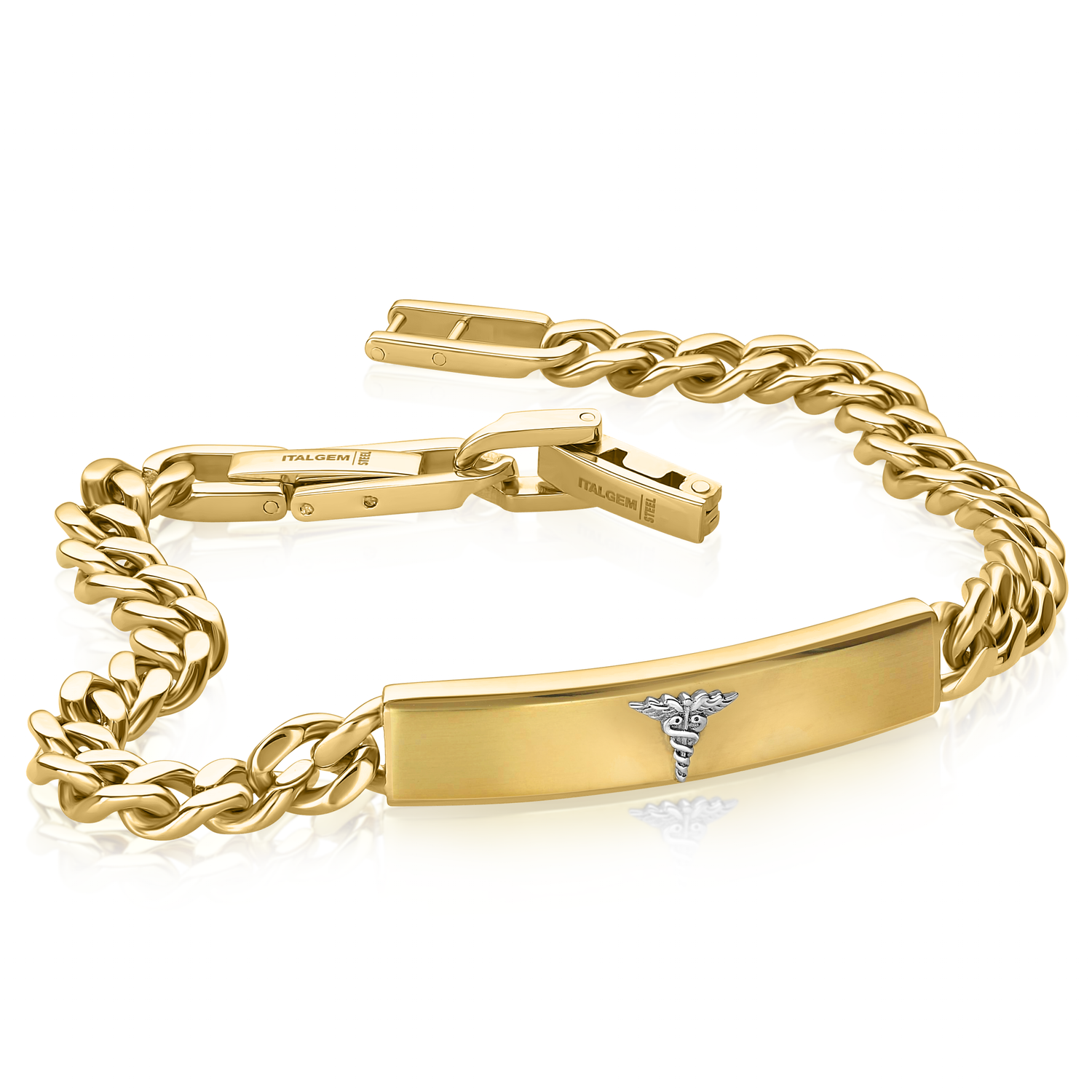 Italgem Gold IP Stainless Steel Medical Alert Bracelet