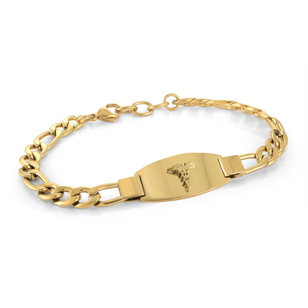 Yellow Medical Bracelet with Figaro Link