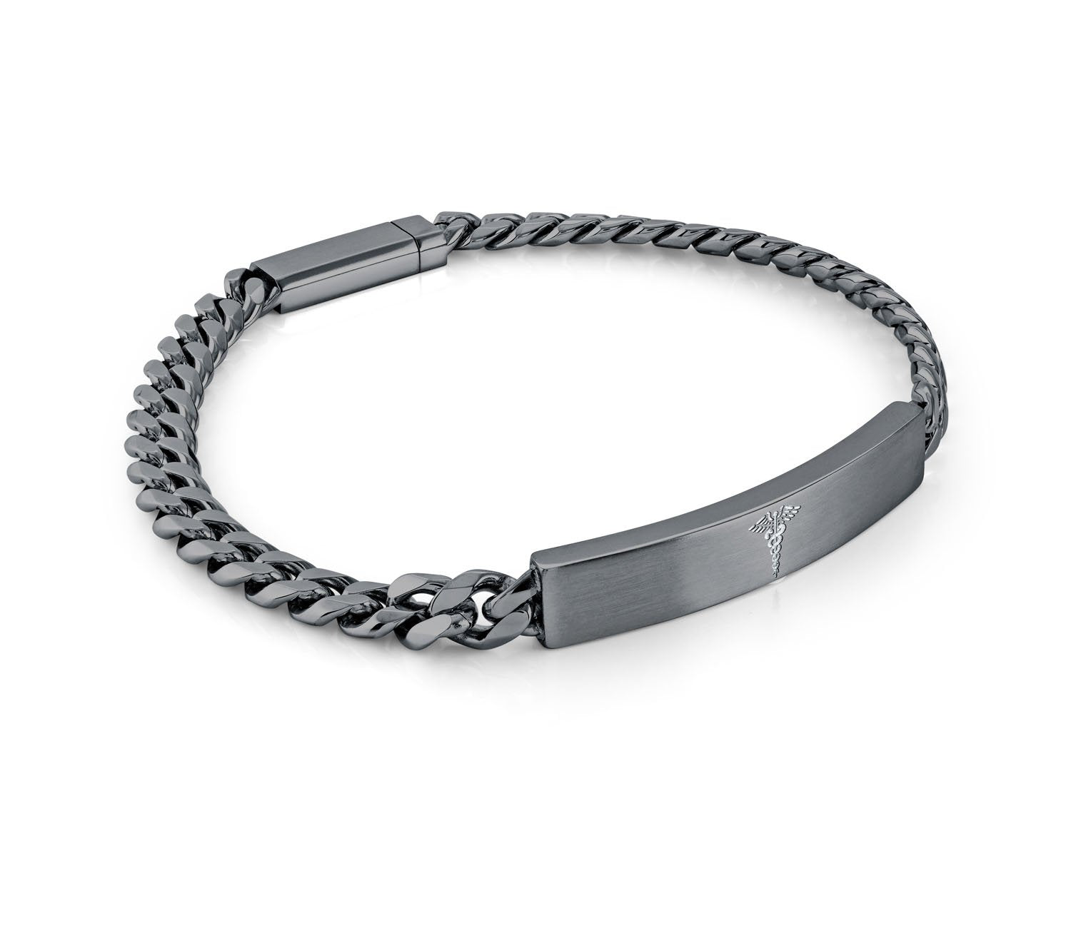 Italgem Black IP Stainless Steel Medical Alert Bracelet