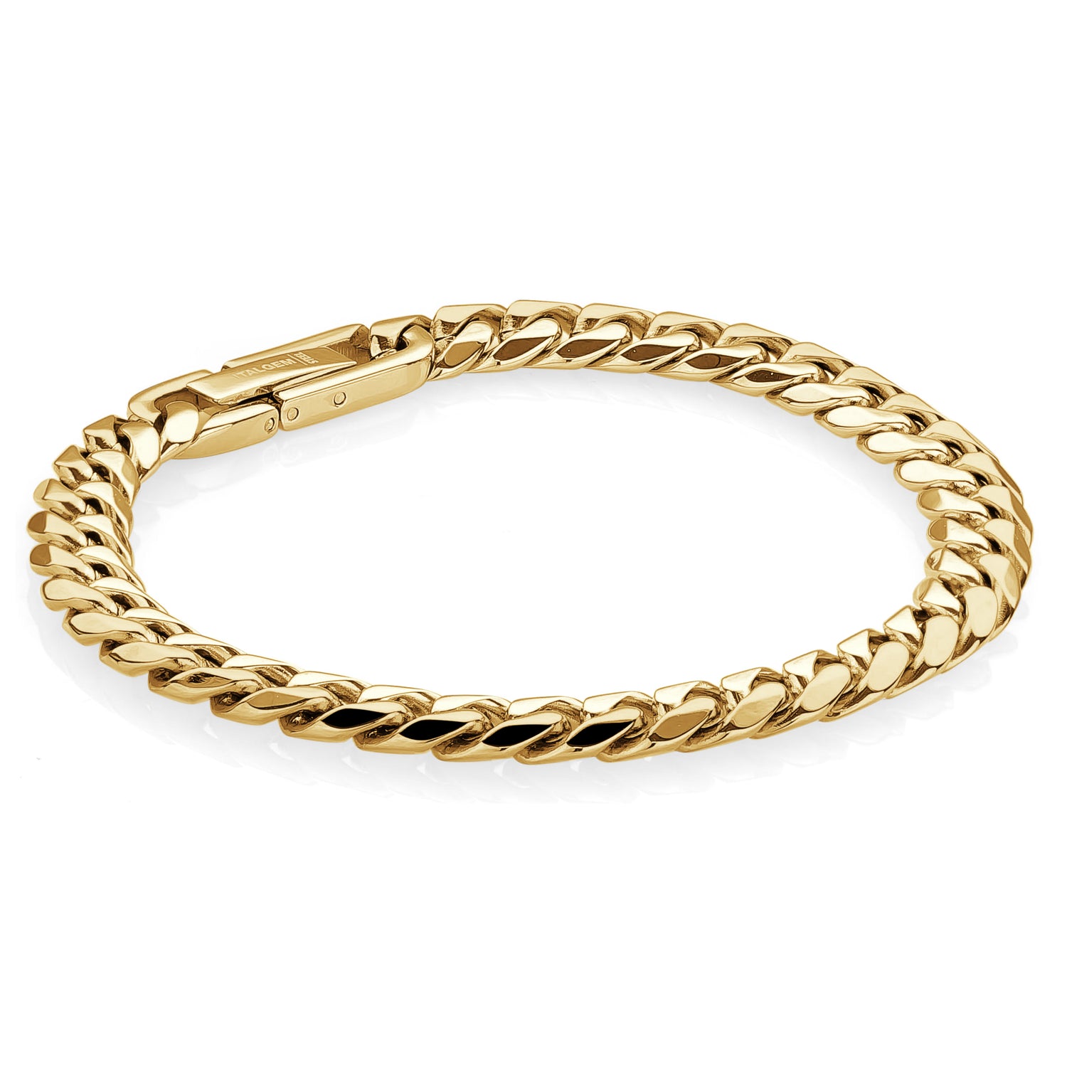 Italgem Steel 7.7MM Yellow Curb Bracelet, 8.5"