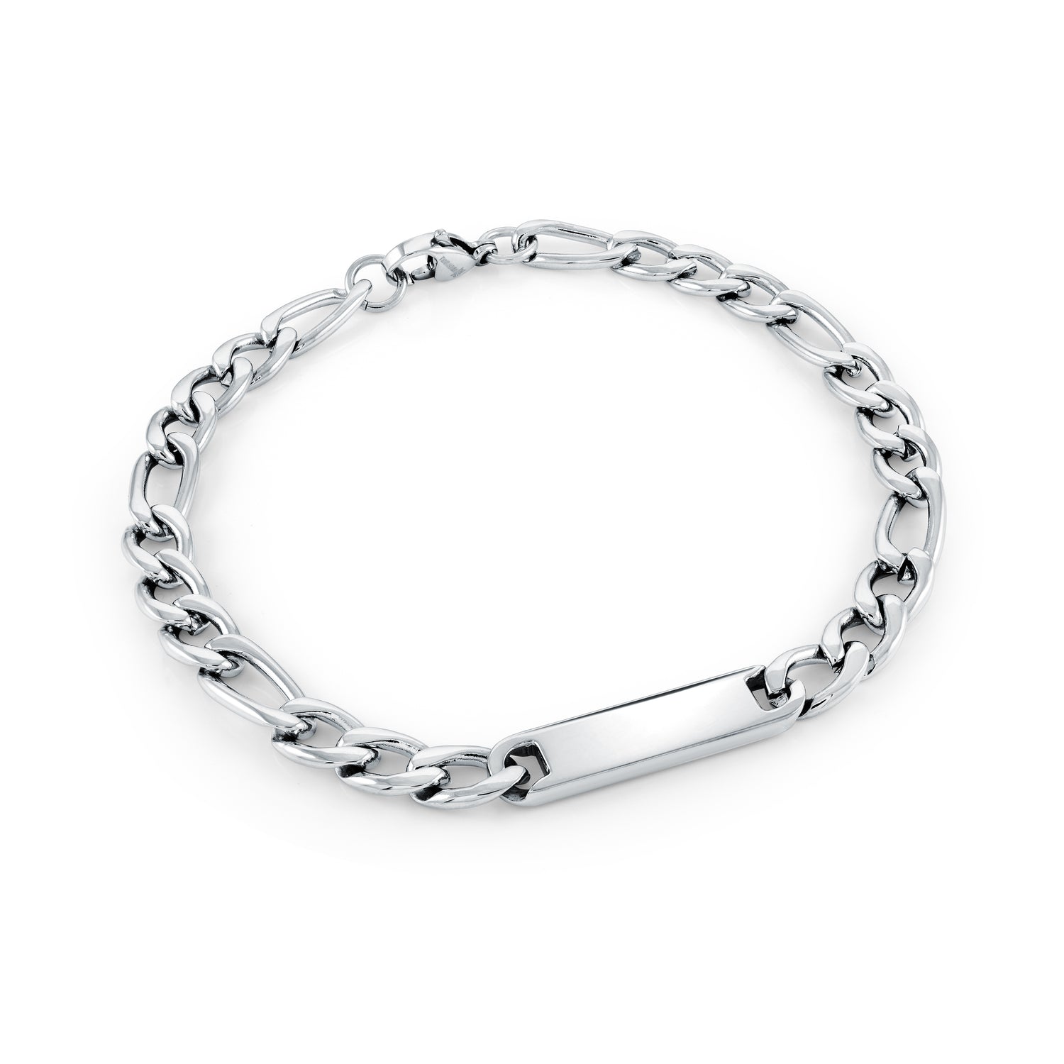 Stainless Steel Figaro ID Bracelet, 8.0"
