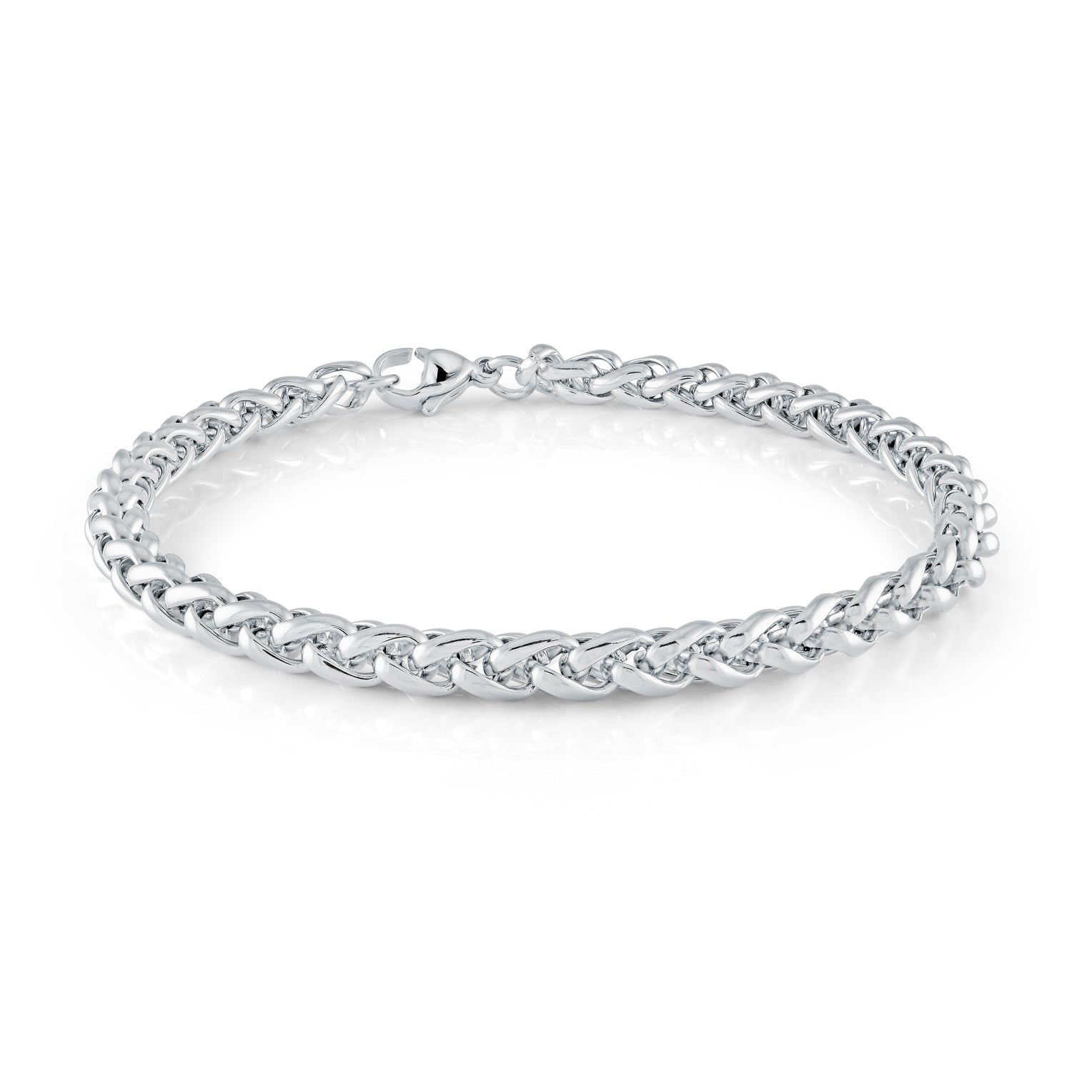 Italgem Steel Wheat Link Bracelet