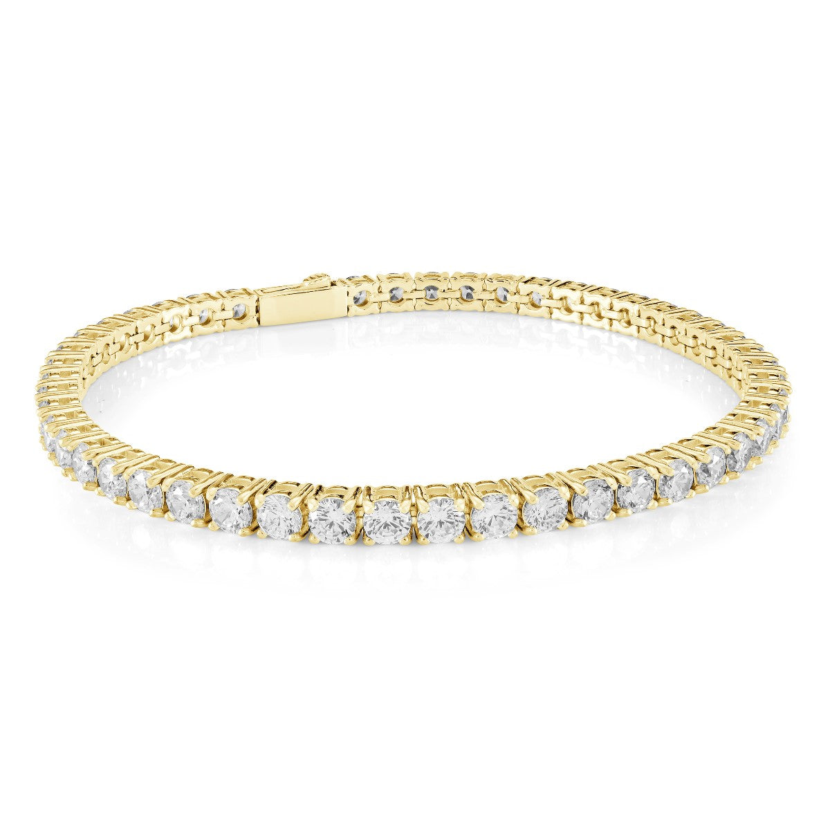 4MM CZ Gold IP Tennis Bracelet, 8.0"