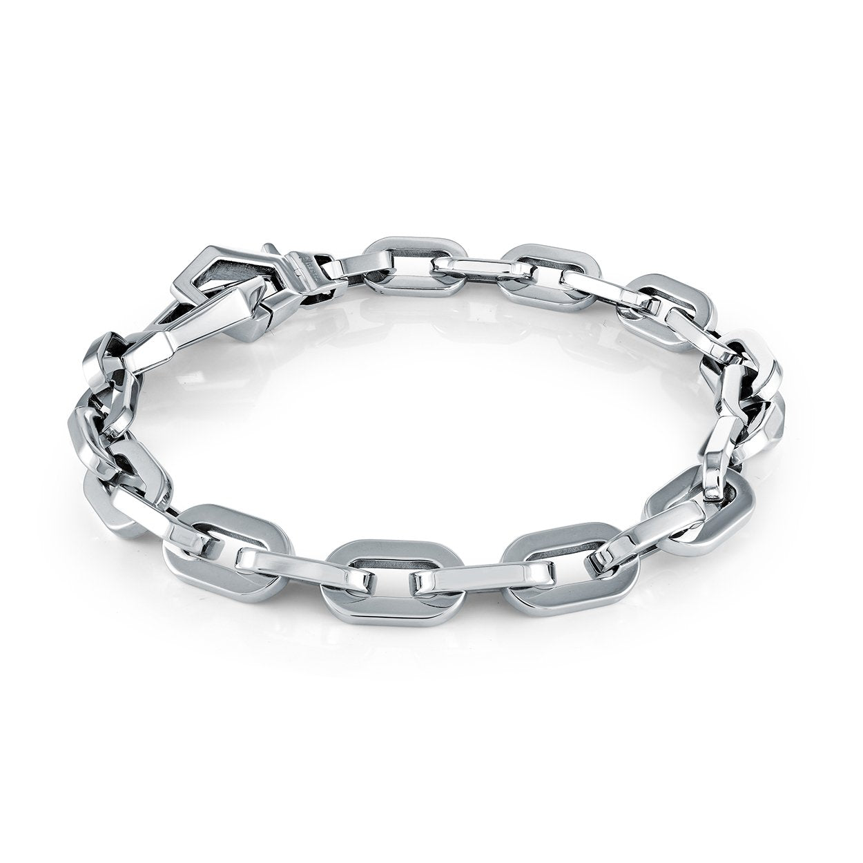 Stainless Steel Oval Link Bracelet, 8"
